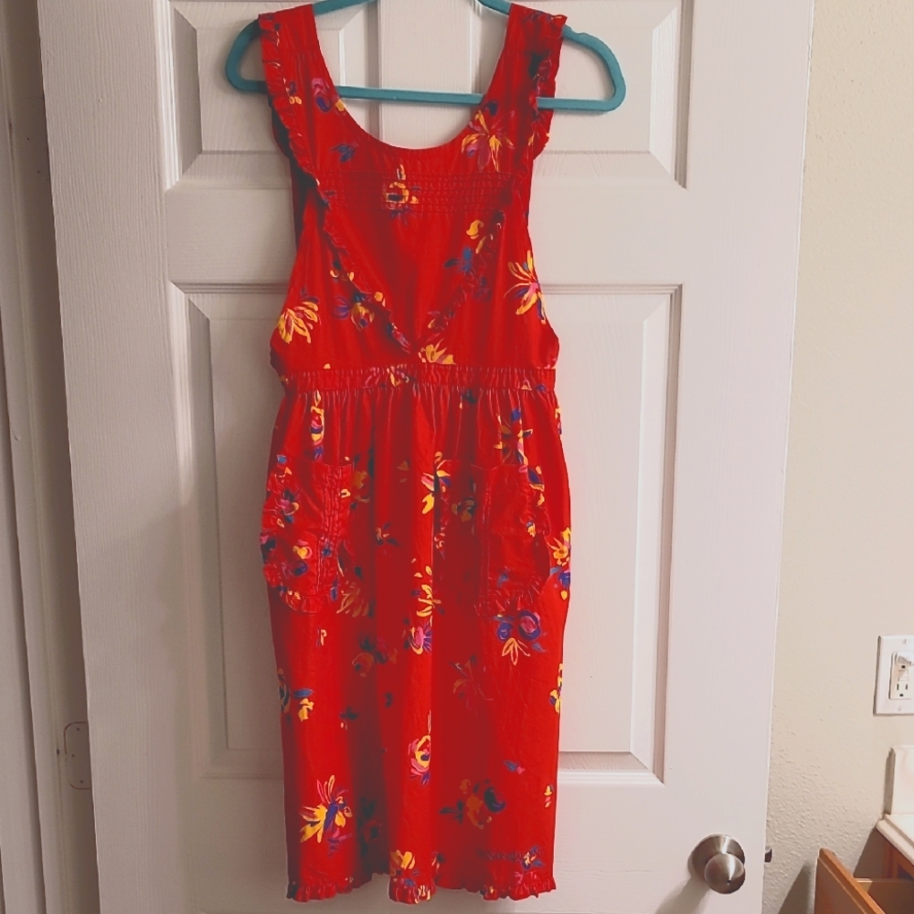 Yves Saint Laurent Floral Red Apron - image 1